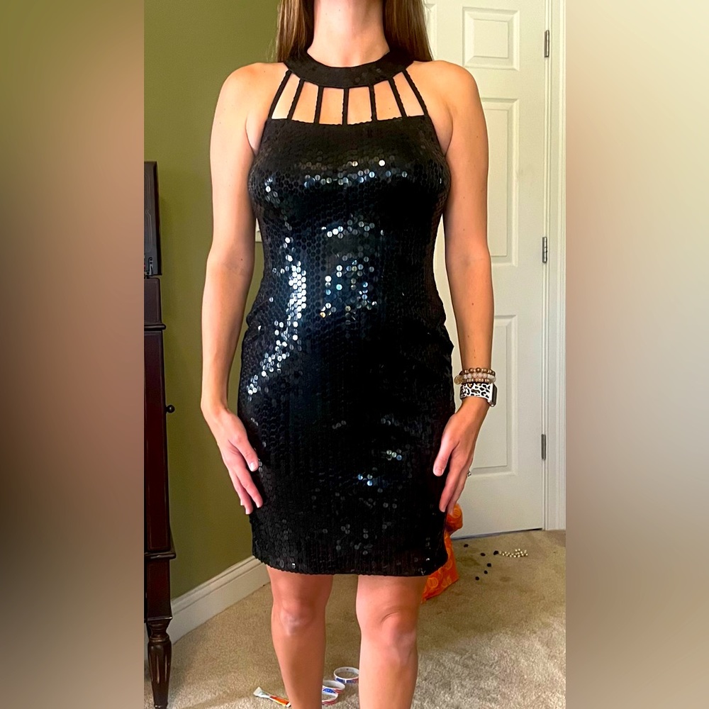 Beautiful black sequined dress
